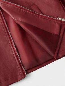 Chaqueta de Motero de Cuero PU Impermeable para Hombre con Cuello con Cierre, Forro de Poliéster, Personalizable, Ropa Exterior Casual de Invierno - Product Image 3