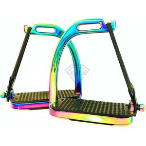 อุปกรณ์ขี่ม้าวัสดุแข็งแรง ที่พักเท้ารูปนกยูงสีรุ้ง ป้องกันการลื่น ป้องกันข้อเท้า อุปกรณ์ป้องกันสำหรับขี่ม้า - Product Image 1