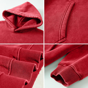 Sweat-shirt vintage pour homme surdimensionné en coton et polyester, 450 g/m², délavé à l'acide, personnalisé, sans cordon, logo frontal, coupe ample - Product Image 3