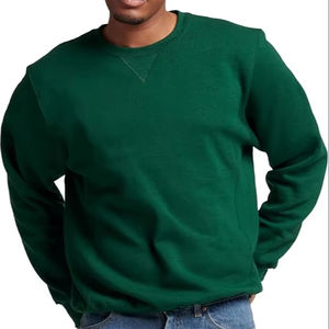 2025 nouveau Style vert col rond pull sweat Logo personnalisé coton blanc sweat à capuche uni pour hommes - Product Image 1