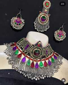 AA IMPEX Ensemble de bijoux vintage faits à la main pour femmes Style afghan Boucles d'oreilles et collier de mariage/fête/fiançailles - Product Image 3