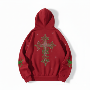 Sudadera con Capucha Premium para Hombre con Cremallera, Logotipo Personalizado Bordado, 100% Algodón, Servicio OEM, Regalo Navideño - Product Image 4