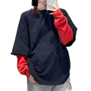 Camiseta de doble capa para mujer, Material de algodón y poliéster, camiseta de doble capa para mujer, camiseta de doble capa de estilo único para mujer - Product Image 1