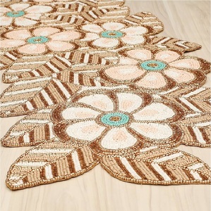 Chemin de Table perlé de fleur rectangulaire de Look chic meilleur pour la décoration de Table décor à la maison tapis de dessous de verre conception perlée et en forme - Product Image 5