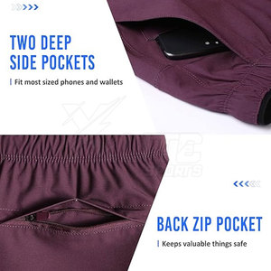 Shorts de sport légers, respirants, solides et à séchage rapide pour hommes, entraînement athlétique, fitness, course à pied, entraînement, taille à cordon, poches - Product Image 4