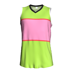 Maillot de basketball personnalisé à blocs de couleur, sans manches, col en V, séchage rapide, unisexe, pour adulte, vêtement de sport, impression par sublimation - Product Image 1