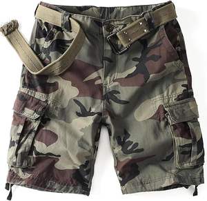 Pantalones cortos cargo con estampado de camuflaje de alta calidad al por mayor 100% algodón cómodos y duraderos con marca personalizada patrón sólido listo - Product Image 1