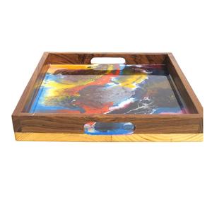 Bandeja de madera y resina de Acacia Natural para servicio de frutas, hecha a mano, alta calidad, precio barato, gran oferta - Product Image 1