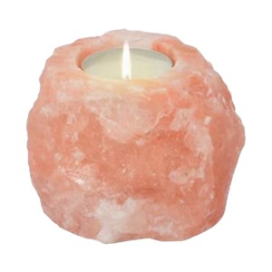 Améliorez votre espace avec le bougeoir au sel de l'Himalaya rose foncé Natural Elegance-Sian Enterprises - Product Image 2