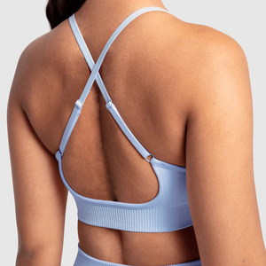 Sujetador deportivo de verano transpirable ligero sin costuras de alto soporte para mujer, estampado de logotipo personalizado, gimnasio, Fitness, talla grande Reversible - Product Image 3