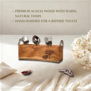 Porta Cucharas Ajustable de Tres Niveles de Madera Natural, Artesanía Tradicional, Organizador Elegante para Encimera - Product Image 5