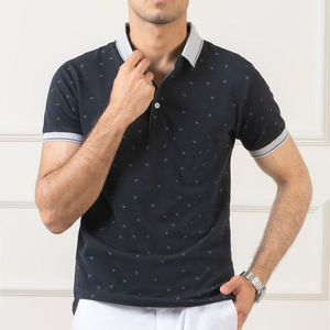 Polos de golf de secado rápido para hombre, venta al por mayor de camisetas de polo con cuello acanalado a rayas y logotipo personalizado que absorbe la humedad - Product Image 5
