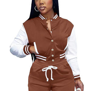 Top Design femmes Crop Varsity Jacket pour l'hiver prix de gros mode recadrée femmes Varsity Jacket - Product Image 1