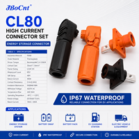 Connecteur à angle droit JBoCnt CL80 150A 250A à un seul conducteur, fiche de câble en nylon plaqué argent 8 mm IP67 pour système de stockage d'énergie