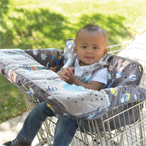 Cubierta de carrito de compras de fabricante, cubierta de <span class=keywords><strong>silla</strong></span> alta para niños pequeños, cubierta de carrito de compras con patrón de cartón de ajuste <span class=keywords><strong>Universal</strong></span> para bebé - Product Image 2