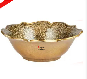 Cuenco para servir de ramadán de acero inoxidable de metal con acabado plateado con estampado de flores para restaurante y bar de hotel - Product Image 5