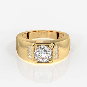 Bague en or 14 carats pour homme Luther avec diamant Moissanite, bijoux élégants pour homme - Product Image 1