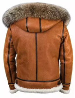 Veste en cuir pour homme, décontractée, hiver, marron, en véritable peau de mouton, doublée de fourrure synthétique Sherpa, respirante, coupe-vent, écologique
