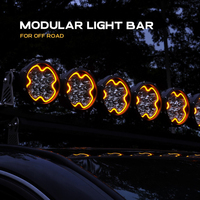 Barra de Luces LED RGB Modular Enlazable Súper Brillante de 37 Pulgadas para Techo, Kit de Luces de Conducción para Jeep Bronco Tacoma Ranger Hilux Todoterreno 4x4
