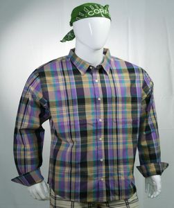 Chemise à manches longues en flanelle teintée en fil 100% coton à carreaux pour hommes, col montant respirant, impression par sublimation, pour l'automne - Product Image 6