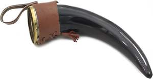 Authentique 12 pouces corne de buffle Ale Mead Cup fabriqué à la main nautique étui en cuir véritable poli Animal vin naturel Noël - Product Image 3