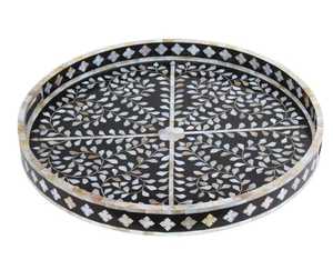 <b>Mother</b> Of Pearl Inlay Handle Ramadan Gift Acrylic Serving Trays With Mop by faizacraft - Product Image 1