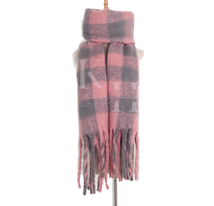 Usine en gros femmes multicolore hiver écharpe élégant épais léger longue longueur Logo personnalisé doux chaud 100% coton - Product Image 6