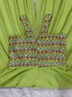 Combinaison décontractée à épaules dénudées taille haute grande taille couleur unie combinaison à jambes larges col licou brodé vêtements de fête pantalons longs