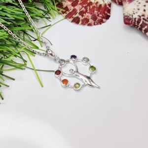 7 <b>Chakra</b> Goddess Pendant Lightweight Sterling Silver Fashion <b>Jewelry</b> with Charms Handmade in India - Product Image 2