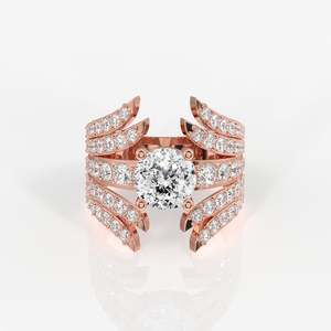 Anillo de cóctel con diamante cultivado en laboratorio y corte portugués, anillo de oro de 18 quilates - Product Image 6