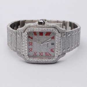 นาฬิกาเพชรหรูหราทำด้วยมือสไตล์ฮิปฮอป, ใหม่ทันสมัยหรูหราทำมือหมุนกระจกเคลื่อนไหวอัตโนมัติหน้าต่างอะนาล็อกสไตล์ฮิปฮอป - Product Image 1