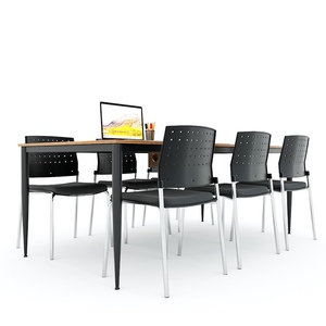 Muebles de Oficina para Ministros, Mesa de Reuniones de 200x100cm, Madera Contrachapada con Revestimiento de Melamina, Características Ajustables, Sistema HBCN023 Cone II - Product Image 3