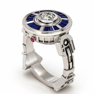 Anello Sci-Fi Galaxy Warrior per Uomo e Donna, Stile Spaziale Creativo, Anello Futuristico Regolabile in Lega - Product Image 1