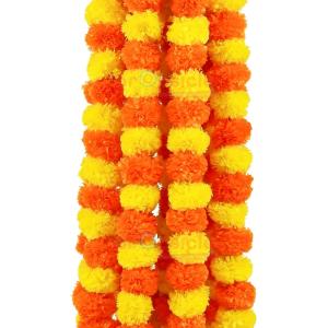 Artificial Marigold Fluffy Flowers Garlands Door Toran Set Door Hangings for Home <b>Office</b> <b>Decoration</b> Diwali Gift Festival - Product Image 1