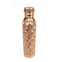 Bouteille d'eau en cuivre martelé robuste, personnalisable OEM, avec couvercle écologique, pour adultes, rentrée scolaire et usage professionnel