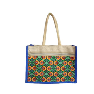 Eco-Friendly Custom Printed Dyed Jute Burlap Shopping <b>Bag</b> with Cotton <b>Padded</b> Handle Price Included - Product Image 1