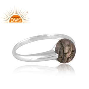 แหวนพลอยมอสอาเกตธรรมชาติสีเงิน925ดีไซน์แบบได้รับความนิยมสำหรับผู้หญิงออกแบบได้ตามต้องการ - Product Image 4