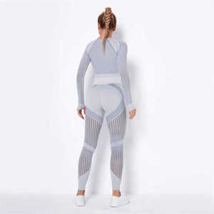 2023 femmes taille haute gymnastique entraînement Sport soutien-gorge et Legging ensemble Logo personnalisé courte longueur hauts taille 6XL - Product Image 6