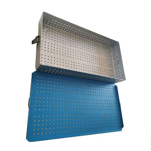 Panier de rangement en treillis métallique en acier inoxydable Conteneurs de stérilisation pour instruments chirurgicaux à mailles fines - Product Image 4