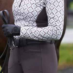 Couche de base équestre de luxe écologique haut de gamme pour femmes, coupe ajustée, manches longues, demi-zip, spandex, nylon, couches de base pour l'équitation - Product Image 6