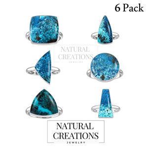 925 Sterling Silver Ring Bezel Setting Natural <b>Turquoise</b> Gemstone Mix Shapes Classic Wedding Party Trendy Fashionable Unisex - Product Image 5