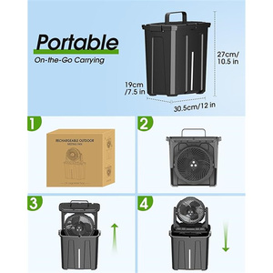 Ventilador de Piso Recargable de 20000mAh con Batería, Ventilador de Nebulización Portátil con Cubeta de 10L para Exteriores - Product Image 2