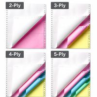 Papier autocopiant CB CFB CF NCR de qualité industrielle, 50-55 g/m², 2, 3 ou 4 plis, blanc, rose, jaune, avec logo personnalisé, pour livres de factures et reçus A4, A5, format lettre