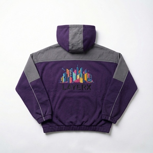 Sweat à capuche pour homme, poids lourd, anorak, 500 g/m², polaire polyester/coton, demi-zip, broderie, coupe ample, pull, coupe-vent, hiver, fabricant - Product Image 2