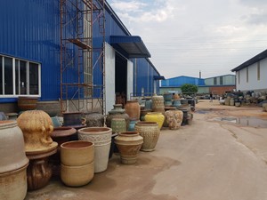 Ecova Decor แจกันเซรามิกแนวแอตแลนติ,กระถางต้นไม้สีเขียวขนาดใหญ่สำหรับงานกลางแจ้งแจกันเซรามิกชนบท - Product Image 3