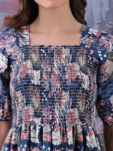 Vestido Midi de algodón con bloque de mano indio, estampado Floral personalizado, elegante armario de viaje de verano para mujer, regalo de boda y novia - Product Image 3