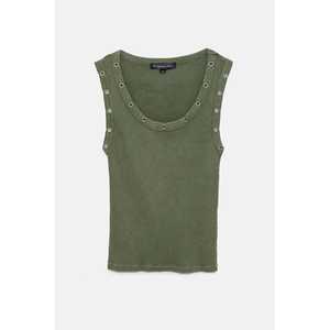 Blusa de Algodón 100% con Cuello Redondo, Manga Larga y Detalles de Ojales Lavados - Product Image 6