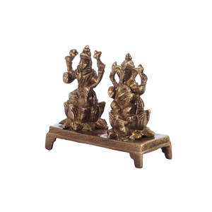 Ídolos de latón de estilo moderno hechos a mano Laxmi Ganesha en Base de loto para decoración del hogar sala de estar decoración de Navidad - Product Image 1