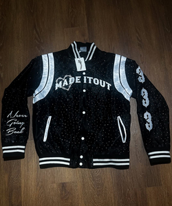 OEM Manufacturer High Quality Winter Men's Baseball Letterman Varsity <b>Jacket</b> Custom Embroidery Front Silk Sleeves Windbreaker - Product Image 1