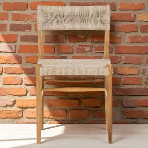 Silla de comedor de teca sólida para exteriores, impermeable, resistente a los rayos UV, sillas de restaurante de jardín y playa de mimbre tejido Beige personalizado - Product Image 2